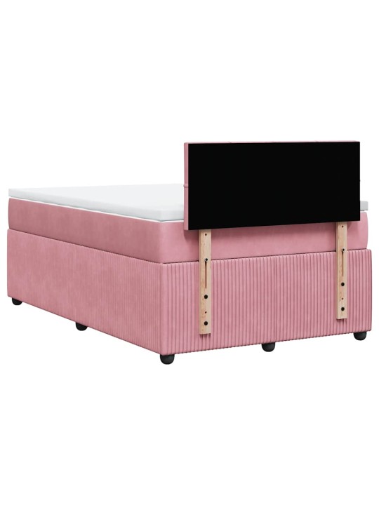 Box spring postel s matrací růžová 120 x 200 cm samet