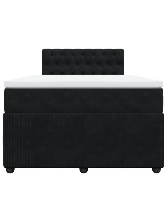 Box spring postel s matrací černá 120 x 200 cm samet