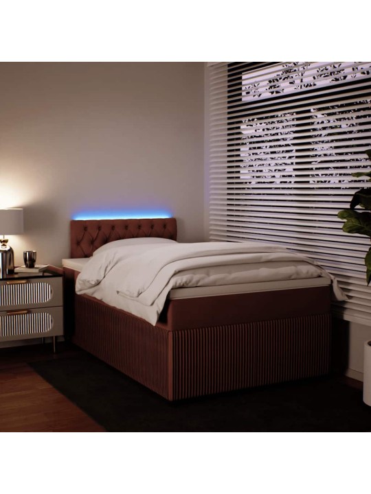 Box spring postel s matrací růžová 120 x 200 cm samet