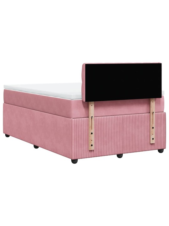 Box spring postel s matrací růžová 120 x 200 cm samet