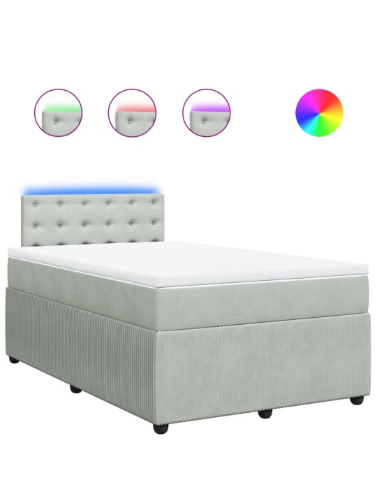 Box spring postel s matrací světle šedá 120 x 200 cm samet