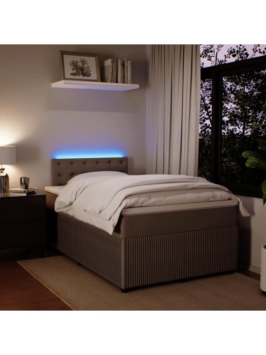Box spring postel s matrací světle šedá 120 x 200 cm samet