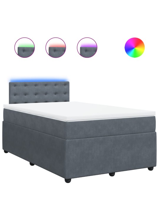 Box spring postel s matrací tmavě šedá 120 x 200 cm samet
