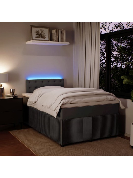 Box spring postel s matrací tmavě šedá 120 x 200 cm samet