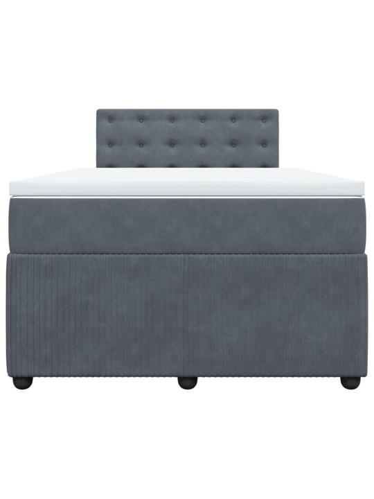 Box spring postel s matrací tmavě šedá 120 x 200 cm samet