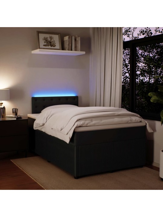 Box spring postel s matrací černá 120 x 200 cm samet