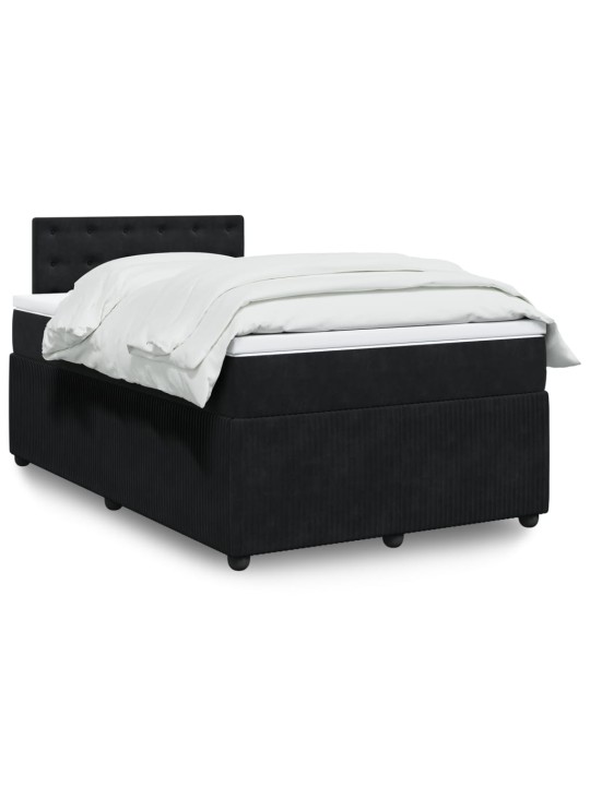 Box spring postel s matrací černá 120 x 200 cm samet