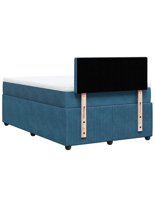 Box spring postel s matrací modrá 120 x 200 cm samet