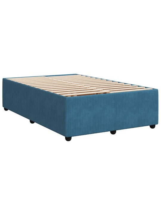 Box spring postel s matrací modrá 120 x 200 cm samet