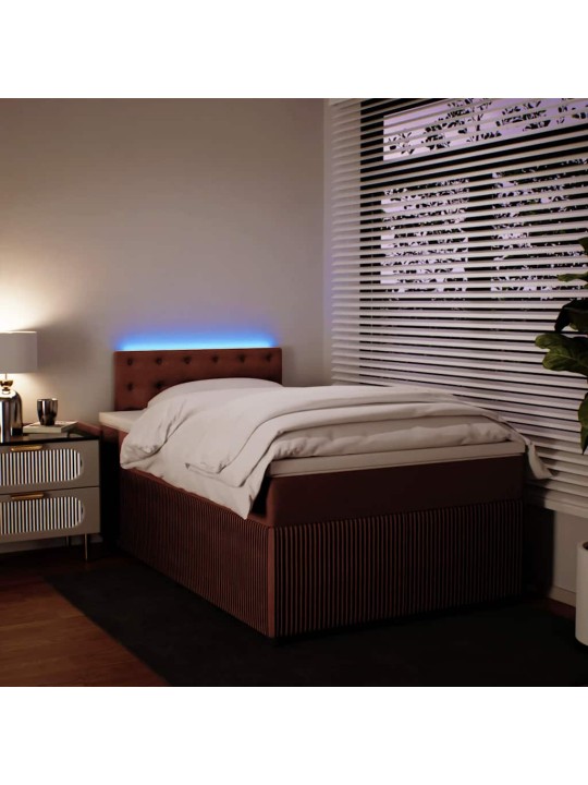 Box spring postel s matrací růžová 120 x 200 cm samet