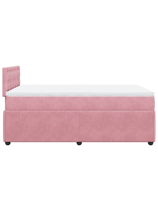 Box spring postel s matrací růžová 120 x 200 cm samet