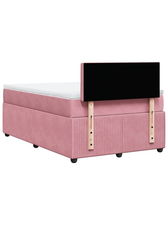 Box spring postel s matrací růžová 120 x 200 cm samet