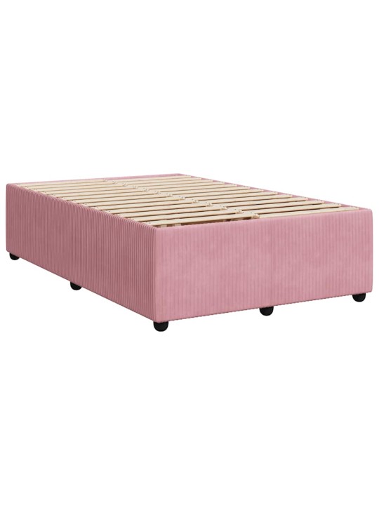 Box spring postel s matrací růžová 120 x 200 cm samet