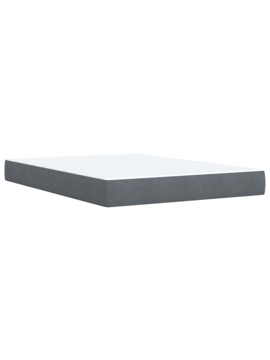 Box spring postel s matrací tmavě šedý 140 x 190 cm samet