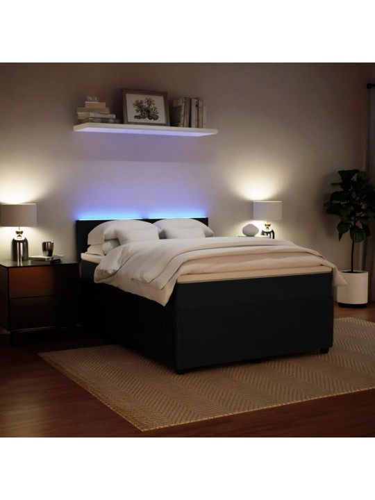 Box spring postel s matrací černá 140 x 190 cm samet