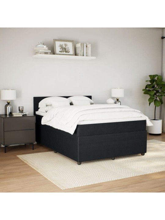 Box spring postel s matrací černá 140 x 190 cm samet