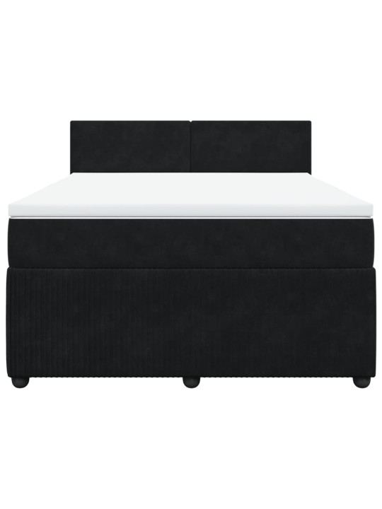 Box spring postel s matrací černá 140 x 190 cm samet