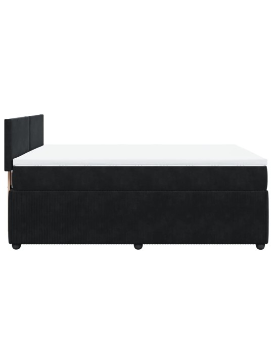 Box spring postel s matrací černá 140 x 190 cm samet