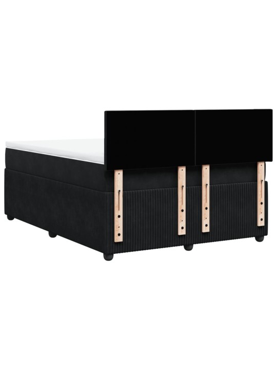 Box spring postel s matrací černá 140 x 190 cm samet