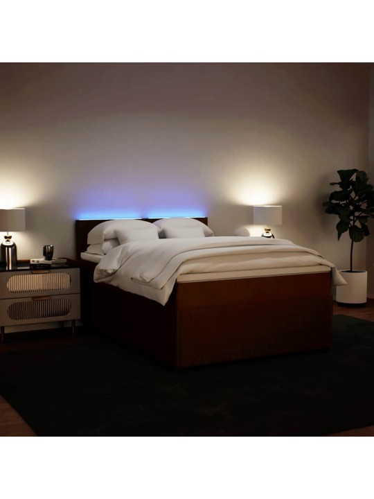 Box spring postel s matrací růžová 140x190 cm samet