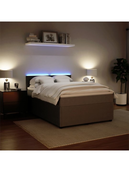Box spring postel s matrací světle šedá 140x190 cm samet