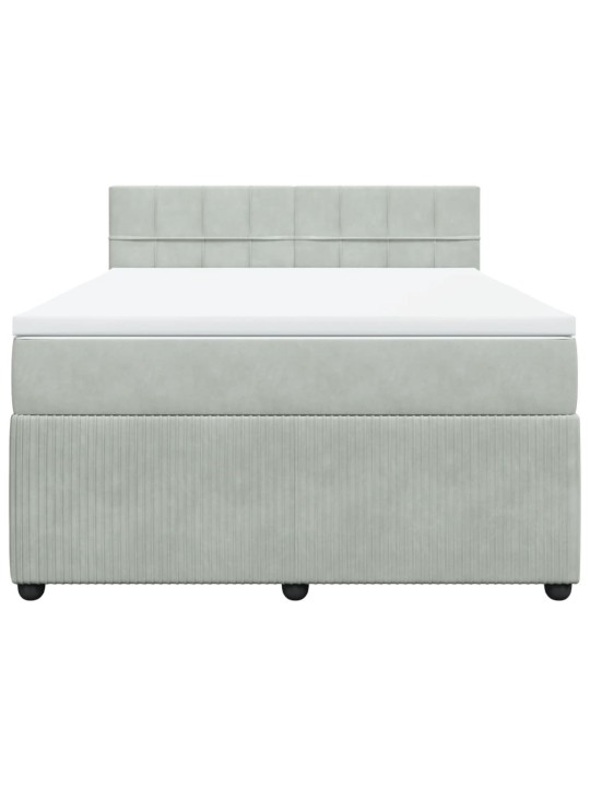 Box spring postel s matrací světle šedá 140x190 cm samet