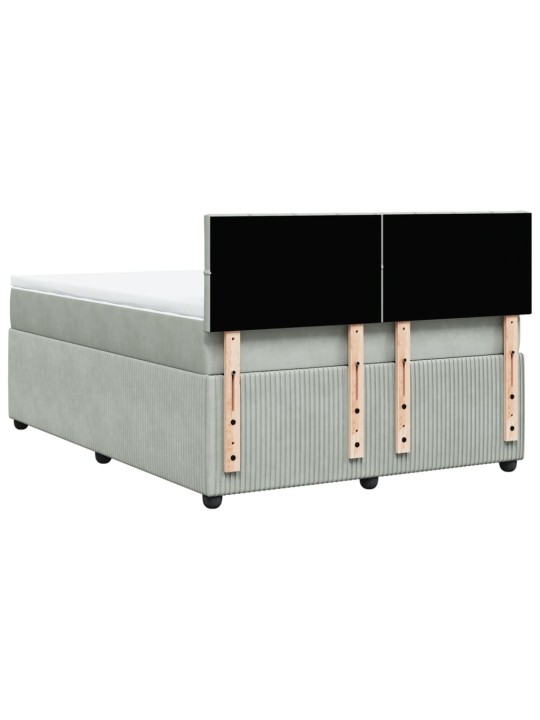 Box spring postel s matrací světle šedá 140x190 cm samet