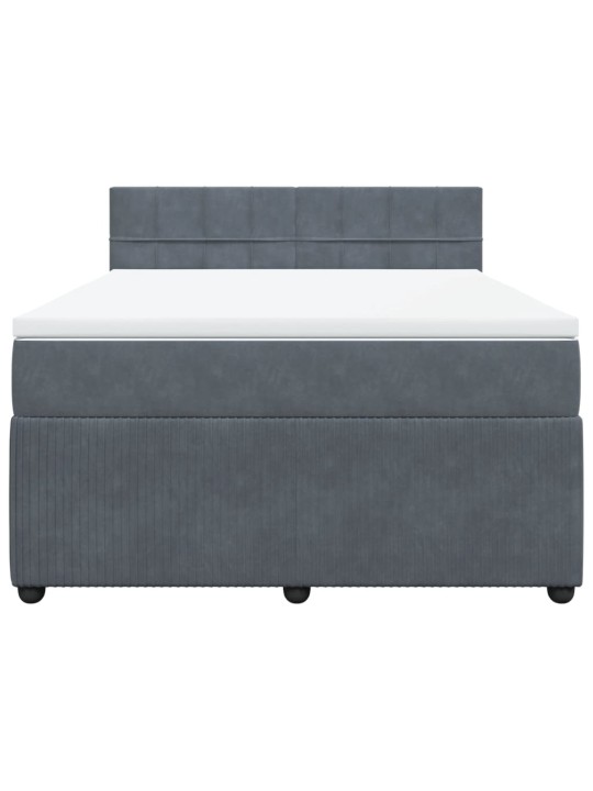 Box spring postel s matrací tmavě šedý 140 x 190 cm samet