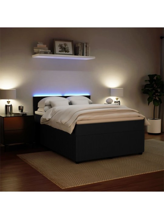Box spring postel s matrací černá 140 x 190 cm samet