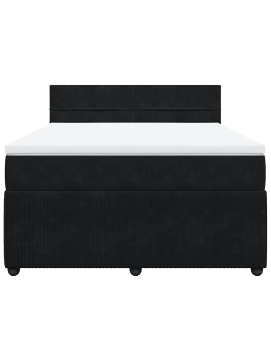 Box spring postel s matrací černá 140 x 190 cm samet