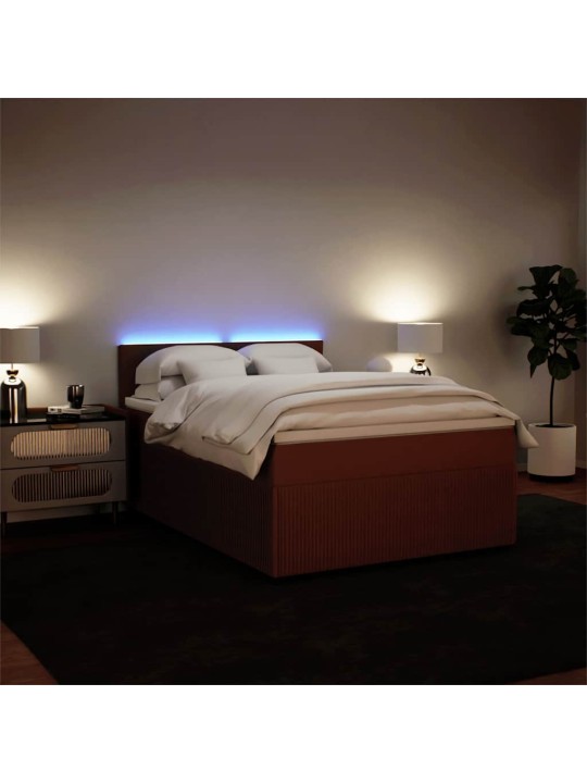 Box spring postel s matrací růžová 140x190 cm samet