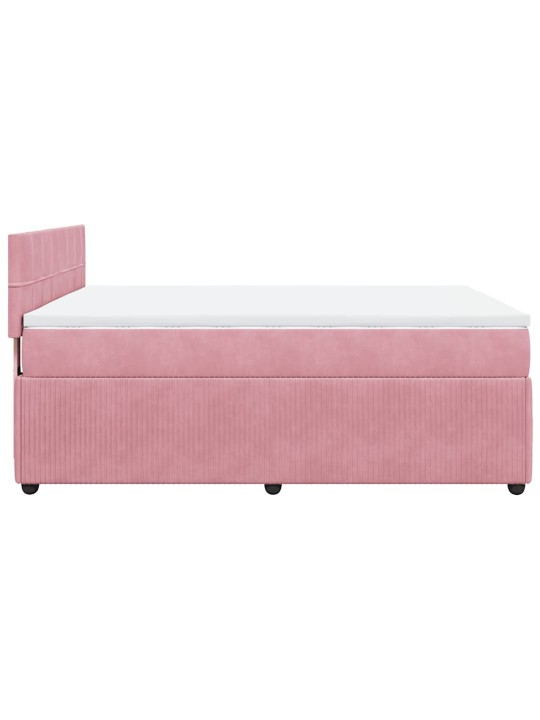 Box spring postel s matrací růžová 140x190 cm samet