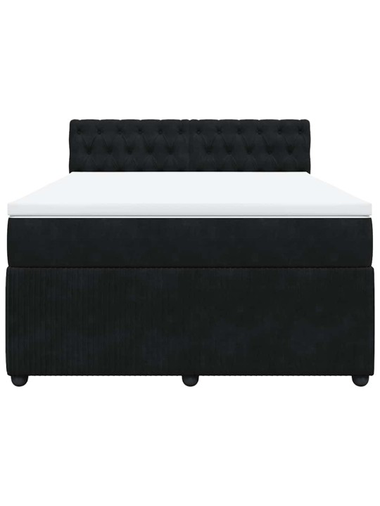 Box spring postel s matrací černá 140 x 190 cm samet