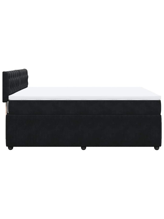 Box spring postel s matrací černá 140 x 190 cm samet