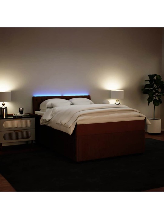 Box spring postel s matrací růžová 140x190 cm samet