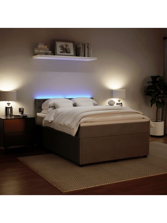 Box spring postel s matrací světle šedá 140x190 cm samet