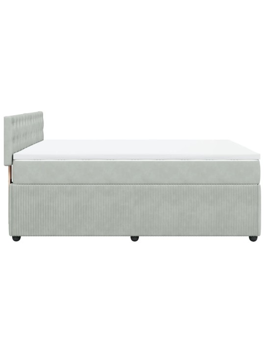 Box spring postel s matrací světle šedá 140x190 cm samet