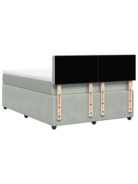 Box spring postel s matrací světle šedá 140x190 cm samet