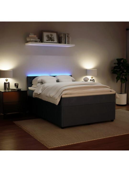 Box spring postel s matrací tmavě šedý 140 x 190 cm samet