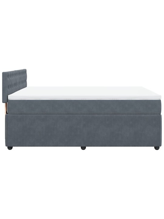Box spring postel s matrací tmavě šedý 140 x 190 cm samet