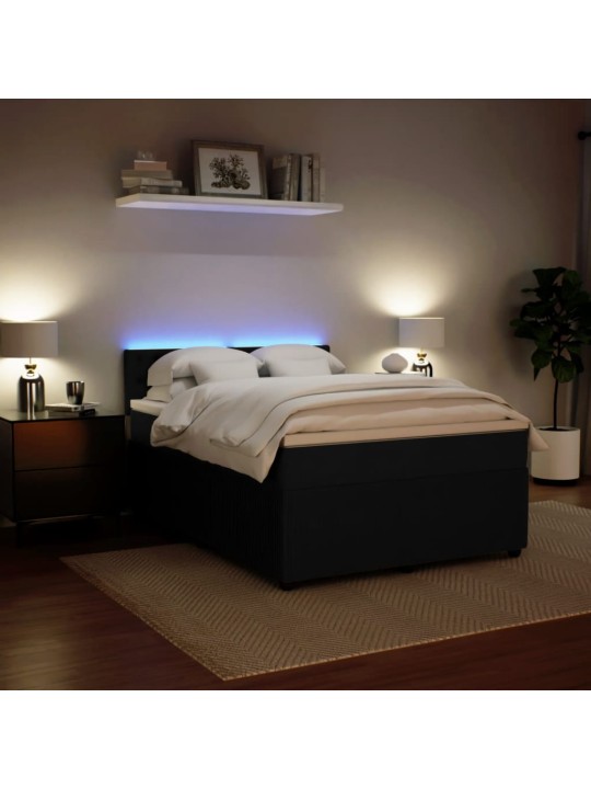 Box spring postel s matrací černá 140 x 190 cm samet