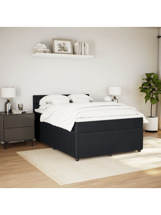 Box spring postel s matrací černá 140 x 190 cm samet