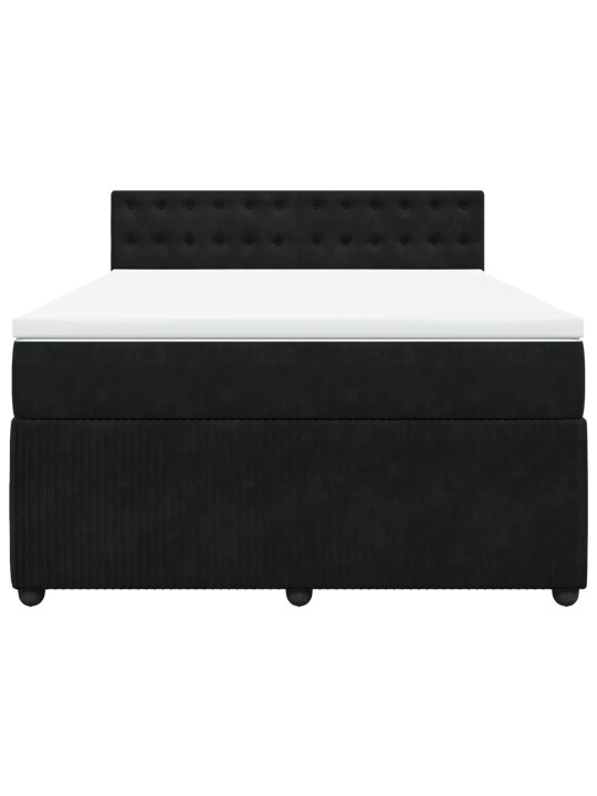 Box spring postel s matrací černá 140 x 190 cm samet