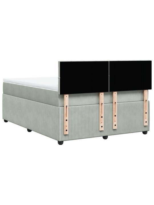 Box spring postel s matrací světle šedá 140x200 cm samet