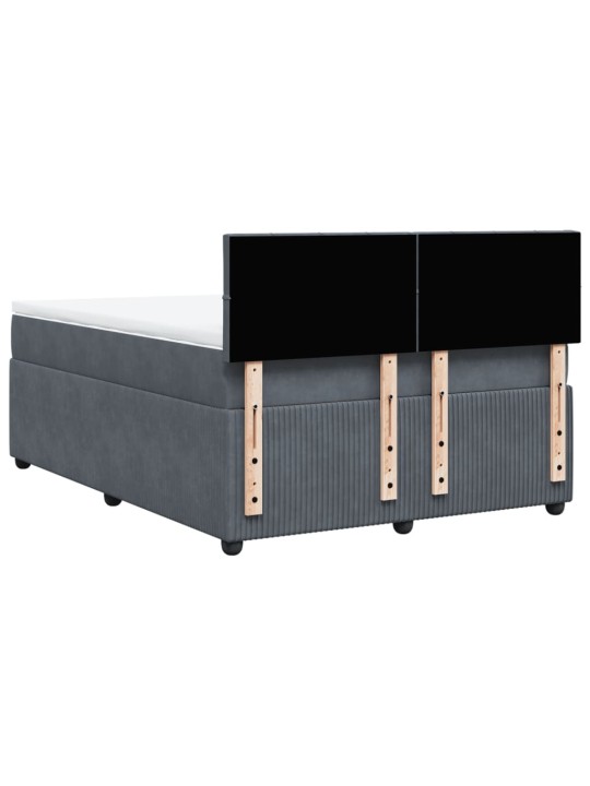 Box spring postel s matrací tmavě šedá 140x200 cm samet