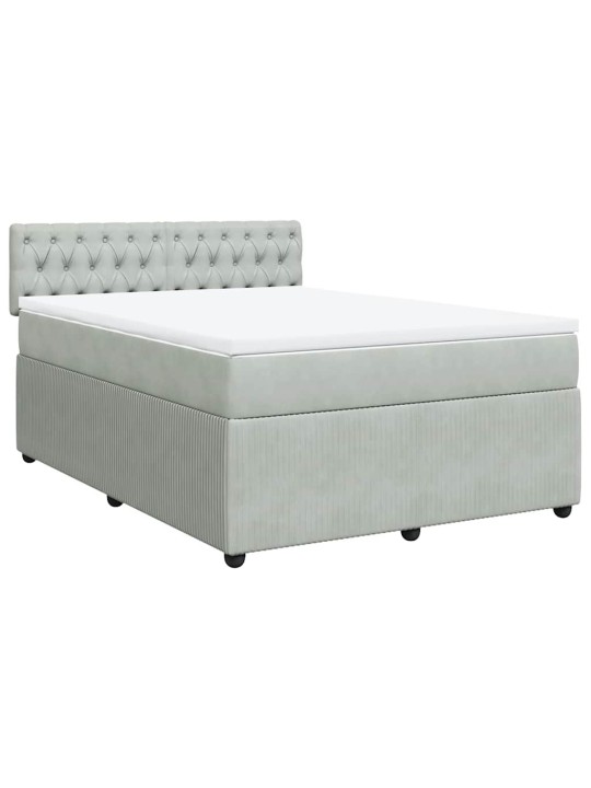 Box spring postel s matrací světle šedá 140x200 cm samet