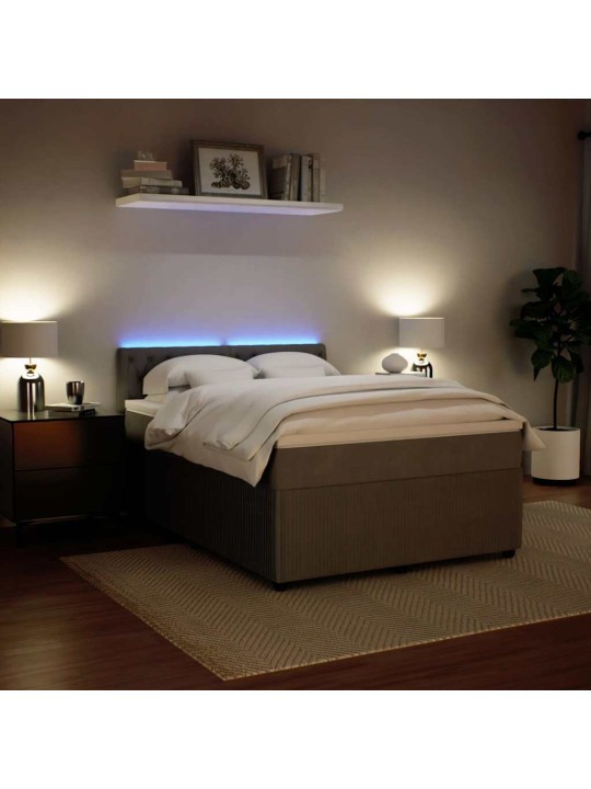 Box spring postel s matrací světle šedá 140x200 cm samet