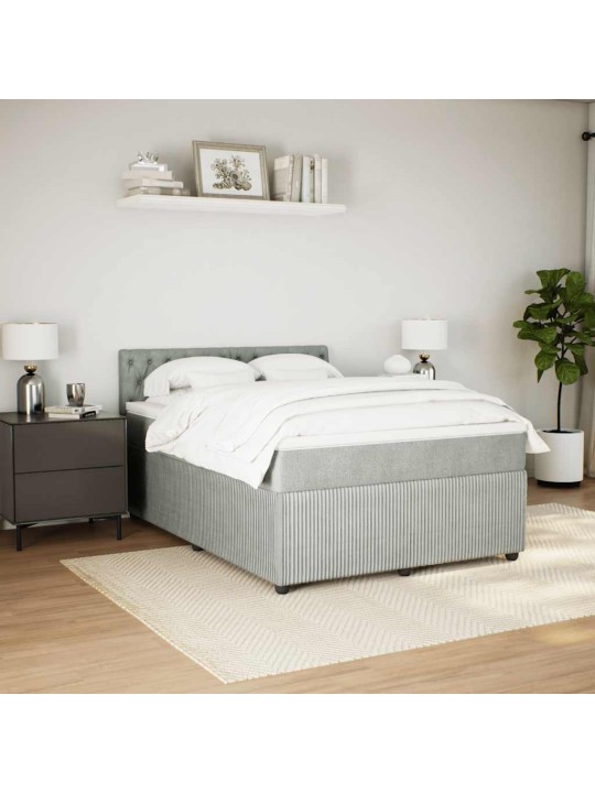 Box spring postel s matrací světle šedá 140x200 cm samet