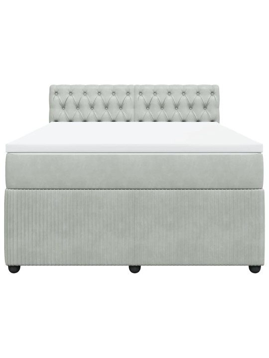 Box spring postel s matrací světle šedá 140x200 cm samet