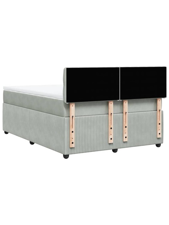 Box spring postel s matrací světle šedá 140x200 cm samet